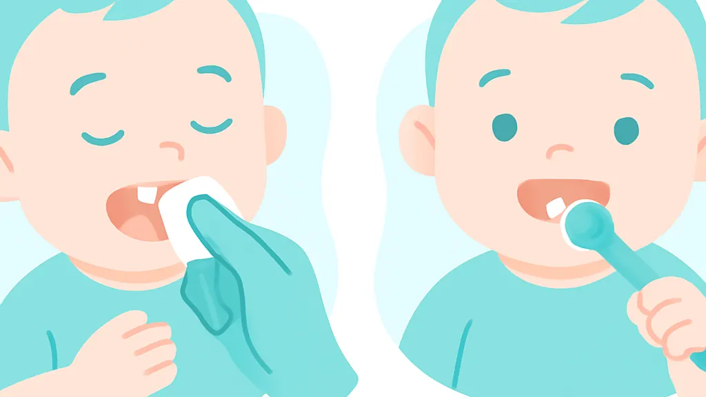 赤ちゃんの歯のケアの解説イラスト