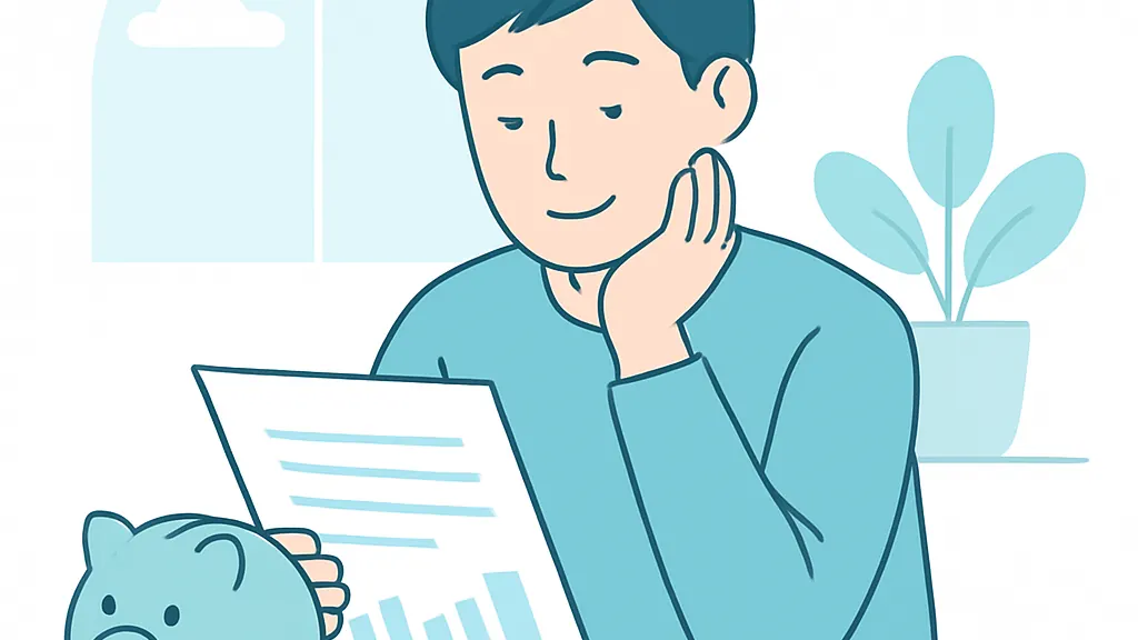 自宅で支払計画を確認する様子