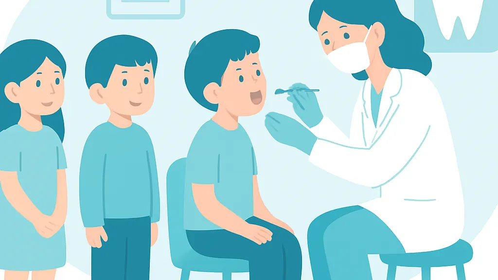 学校歯科健診で「要受診」の紙をもらったらに関するケア・予防のイメージイラスト