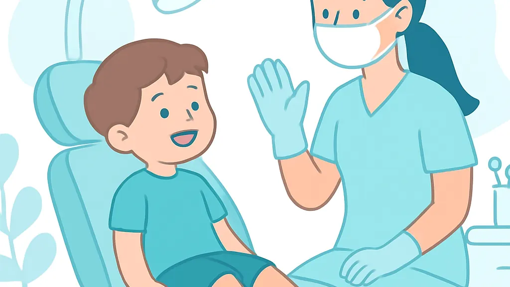 子どもの歯医者デビューはいつから？初めての受診の流れと準備の解説イラスト