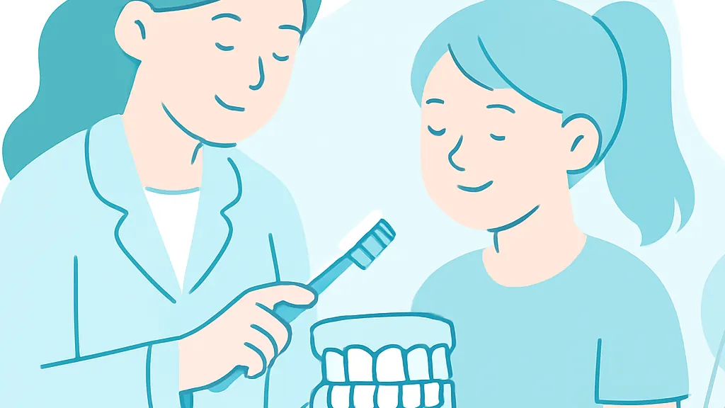 大人の正しい歯磨きに関するケア・予防のイメージイラスト