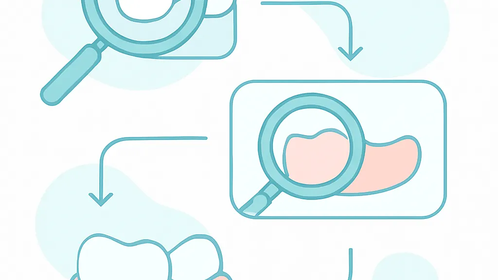 入れ歯の金属と樹脂の両方を確認する検査の流れを示したイラスト