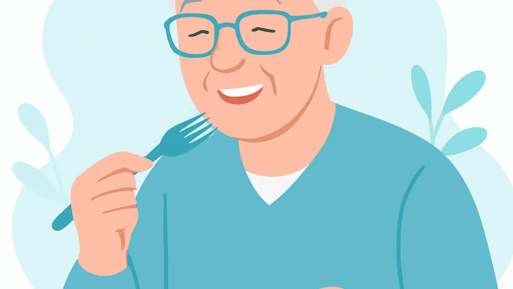 入れ歯で食べにくい・話しにくいのイメージイラスト