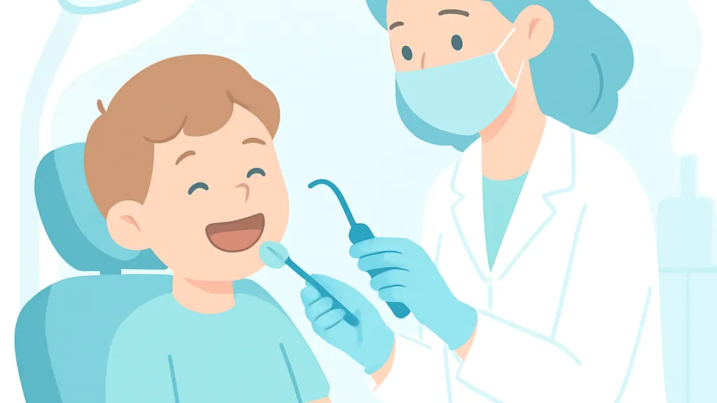 子どものフッ素塗布のイメージイラスト