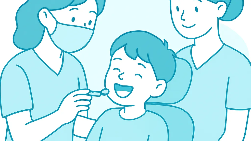 子どものフッ素塗布の解説イラスト