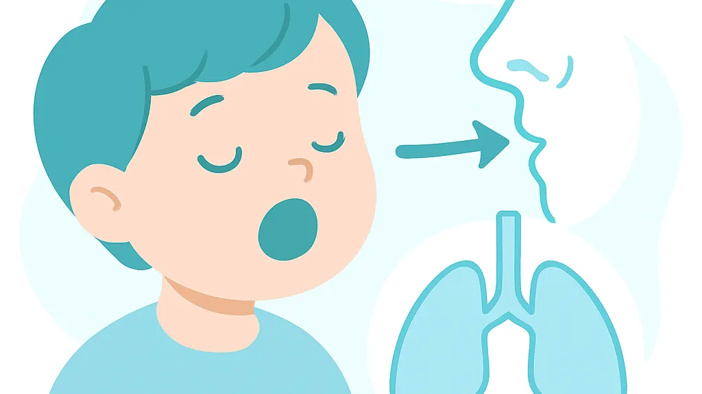 子どもの口呼吸・ぽかん口の解説イラスト