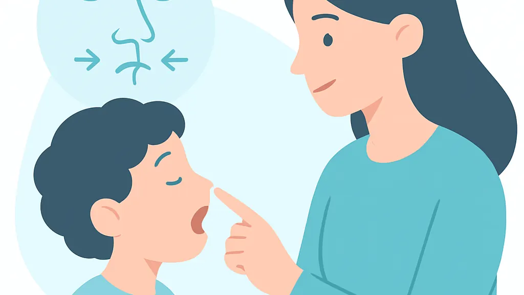 子どもの口呼吸・ぽかん口に関するケア・予防のイメージイラスト