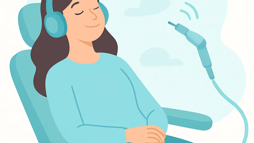 歯を削るキーンという音や振動が苦手な人への配慮を示すイメージ