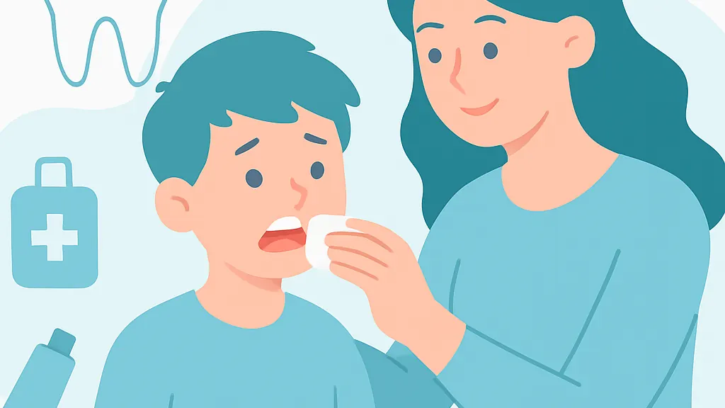 子どもが歯をぶつけた・乳歯が折れたに関するケア・予防のイメージイラスト