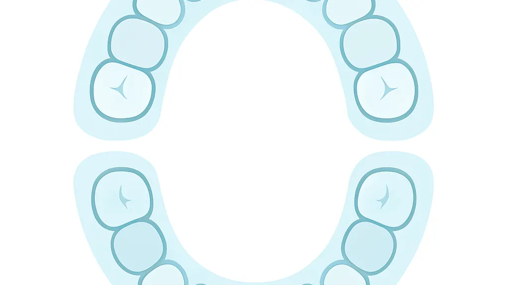 乳歯20本が生える順番と時期を上下のあごの図で示したイラスト