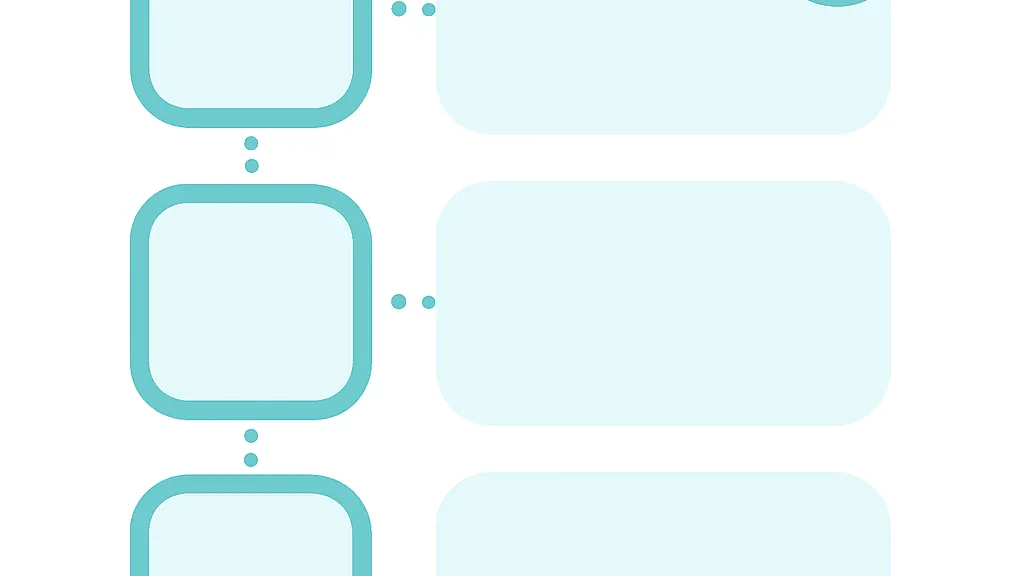 三つの日付ブロックが点線でつながれた落ち着いた予定表のイラスト