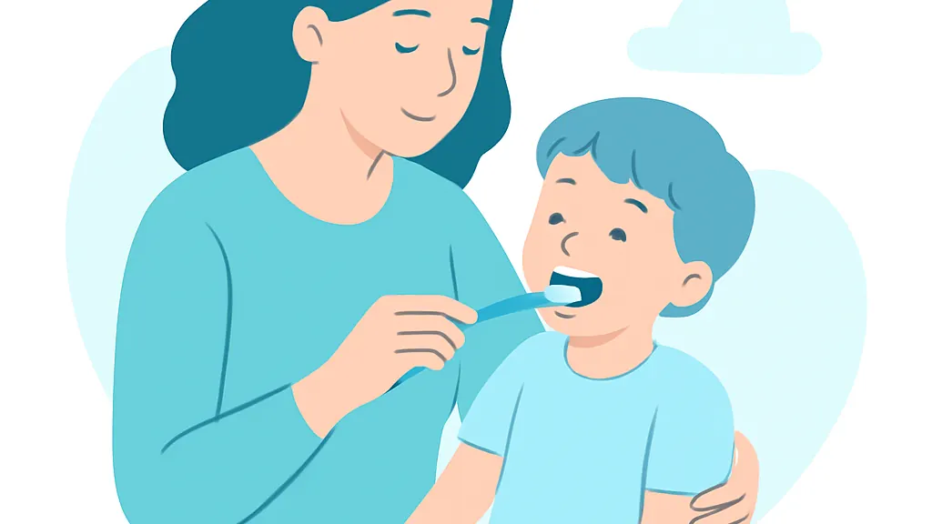 仕上げ磨きのやり方といつまで続ける?年齢別のコツのイメージイラスト