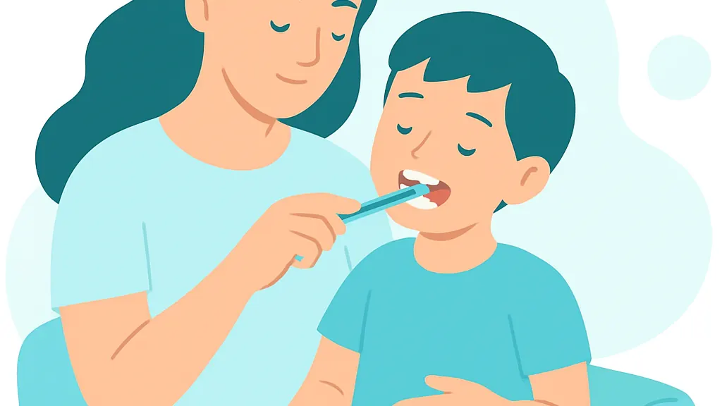 仕上げ磨きのやり方といつまで続ける?年齢別のコツに関するケア・予防のイメージイラスト