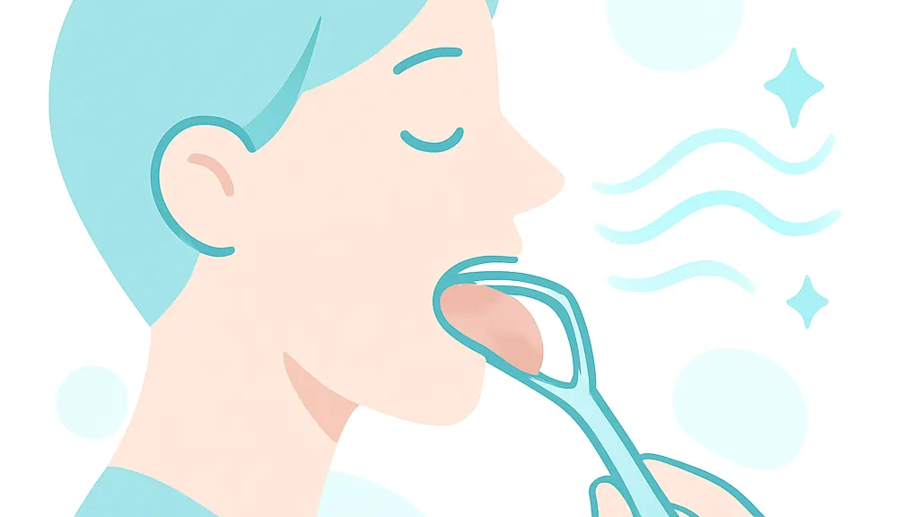 舌磨きの正しいやり方のイメージイラスト