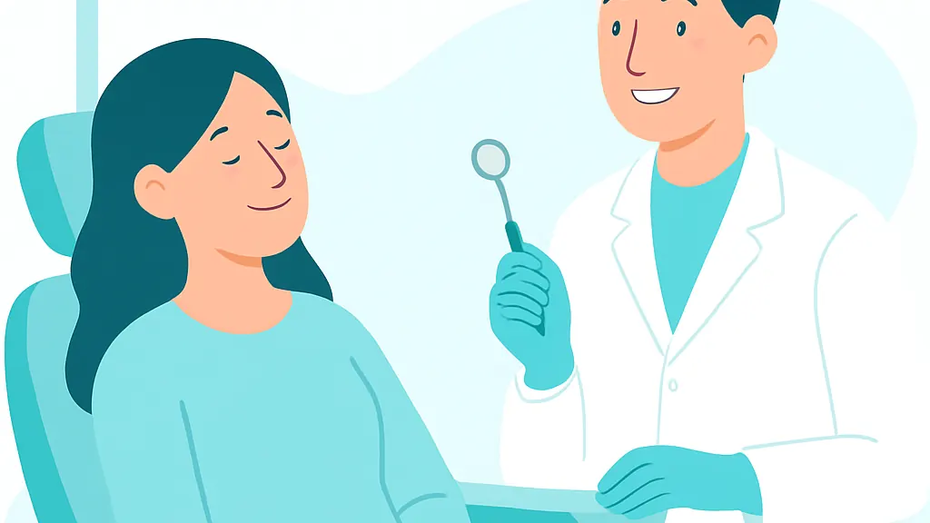 歯髄保存療法のあと定期的に経過を確認する受診の解説イラスト