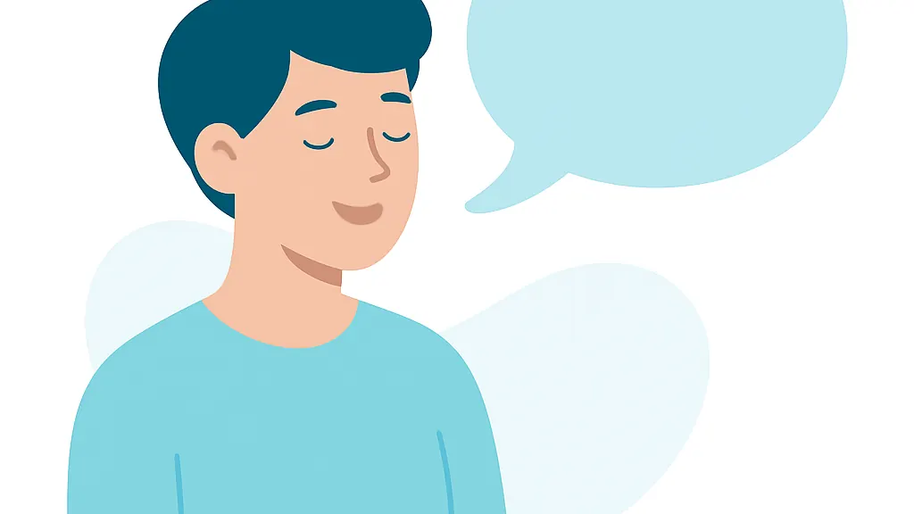 治療中も自然に会話している人のイラストと吹き出し