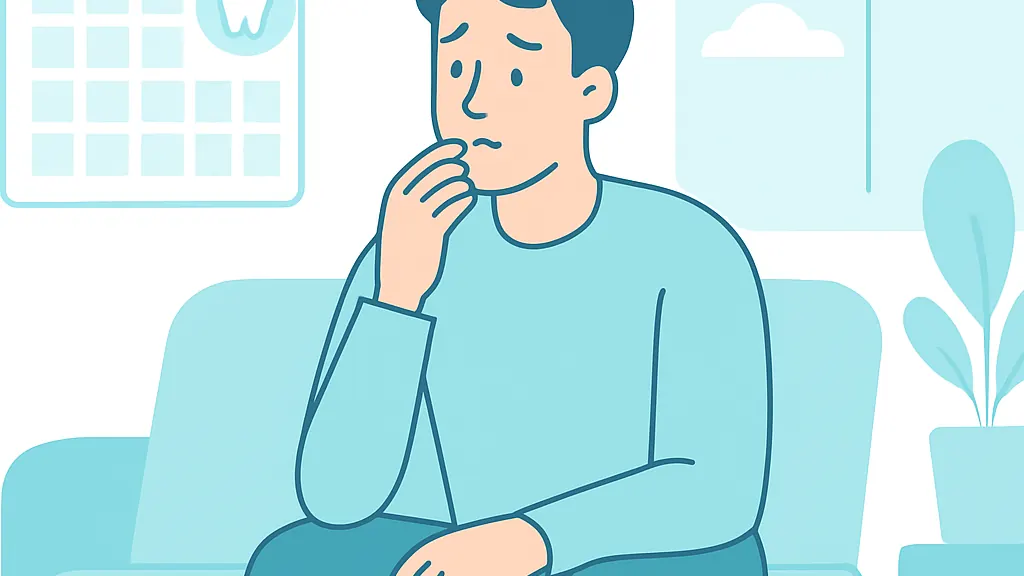 歯科受診を先延ばしにしている人のイメージイラスト