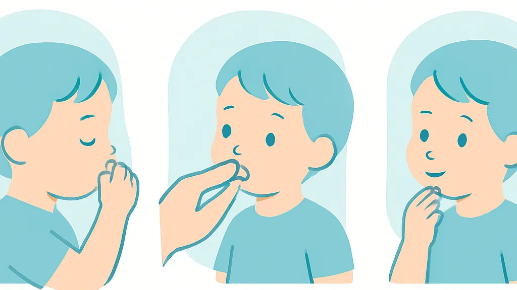 指しゃぶり・おしゃぶりは歯並びに影響する？やめさせる時期と方法の解説イラスト